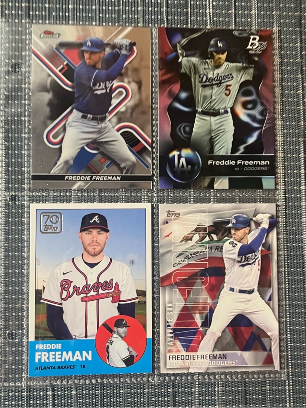 ⚾️ Freddie Freeman Topps MLB Baseball Trading Sports Cards, Set of 4